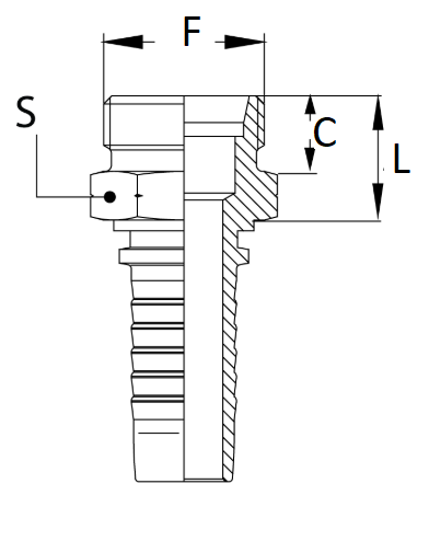 Фитинг DKOL (DKO-L) прямого исполнения - наружная резьба (размеры, чертеж)
